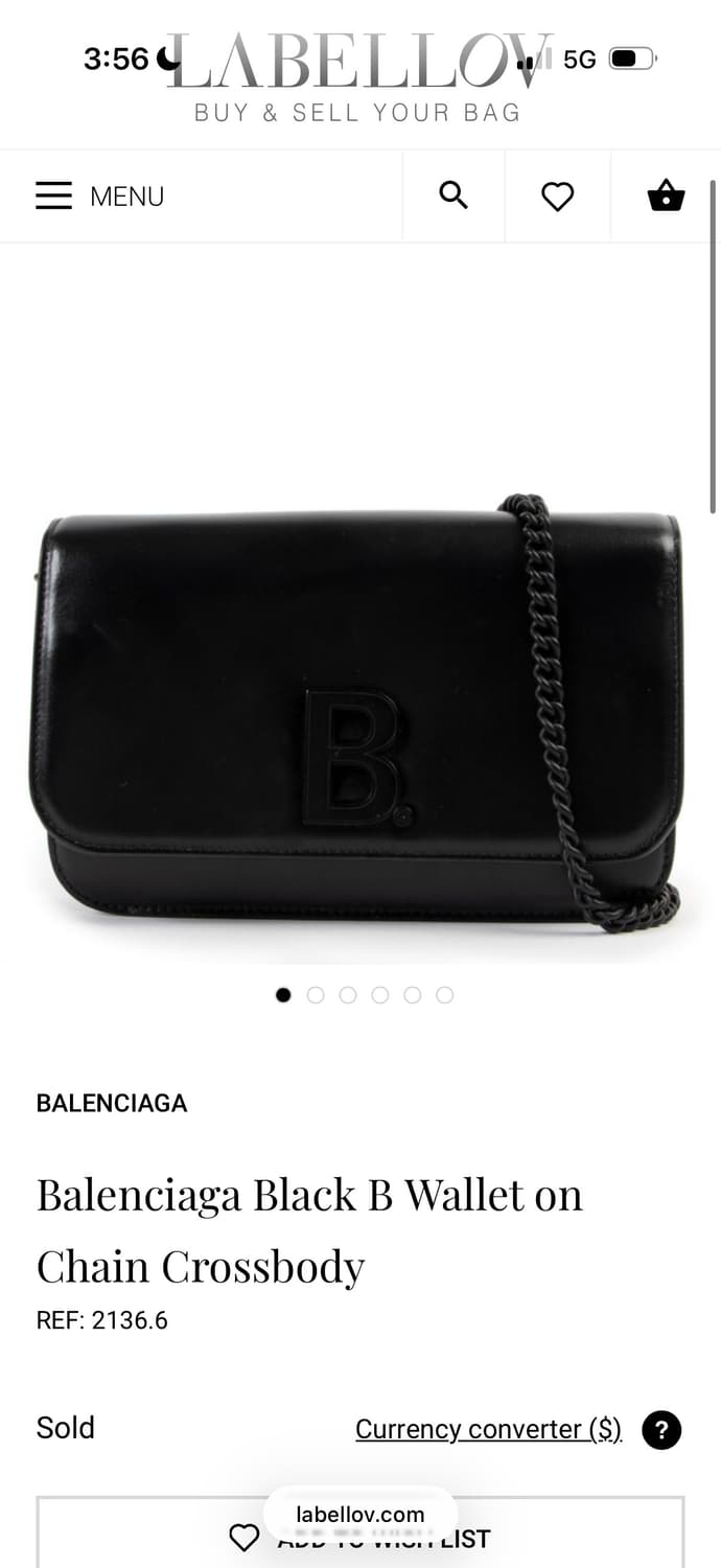 발렌시아가 B로고 체인 크로스백 블랙 상품이미지2