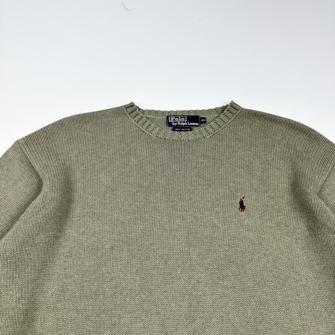 폴로 랄프로렌 클래식 헤비코튼 니트 카키 M 상품이미지2