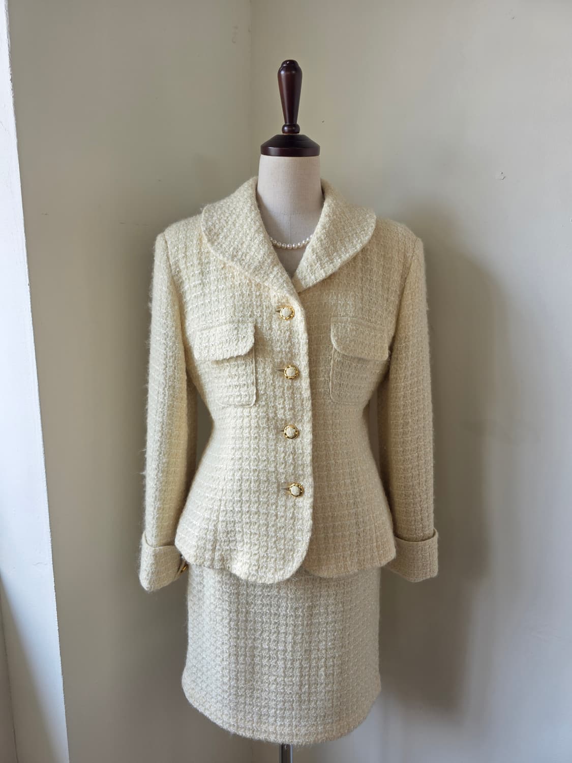 아이보리 트위드 셋업  상품이미지1