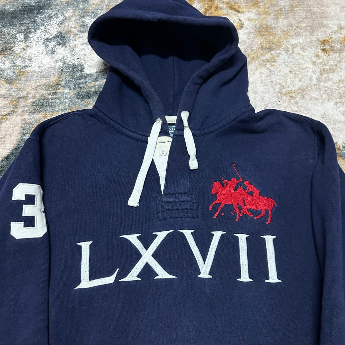 폴로 90s 더블 빅포니 3 네이비 후드티 상품이미지2