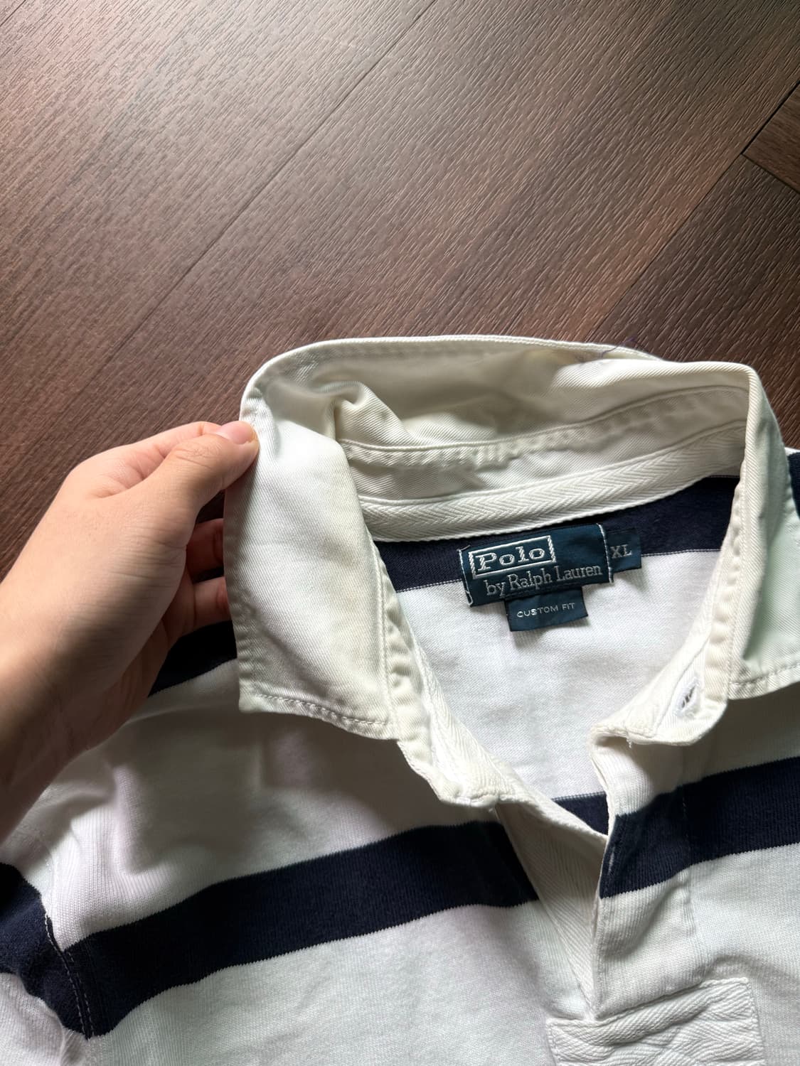 폴로 랄프로렌 빅 포니 로고 커스텀핏 스트라이프 럭비티 상품이미지8
