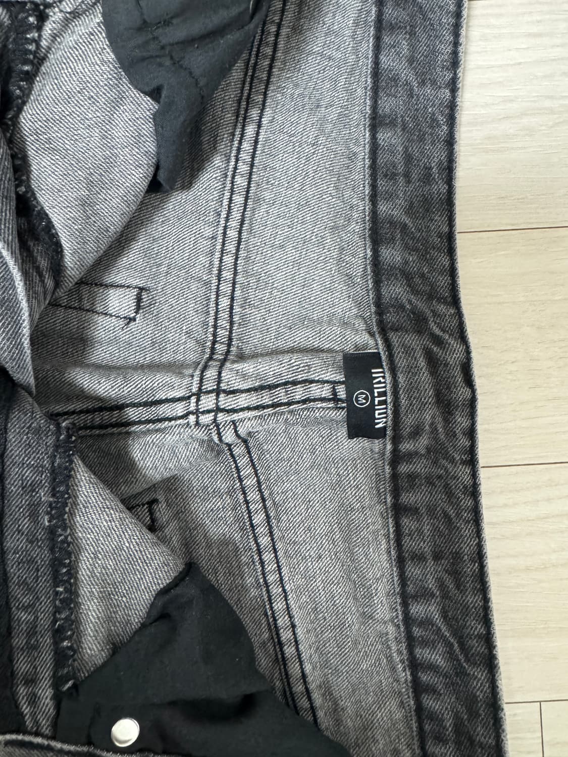 트릴리온/ 바이오스톤 워싱 와이드 데님 팬츠 (DEEP GRAY) 상품이미지3