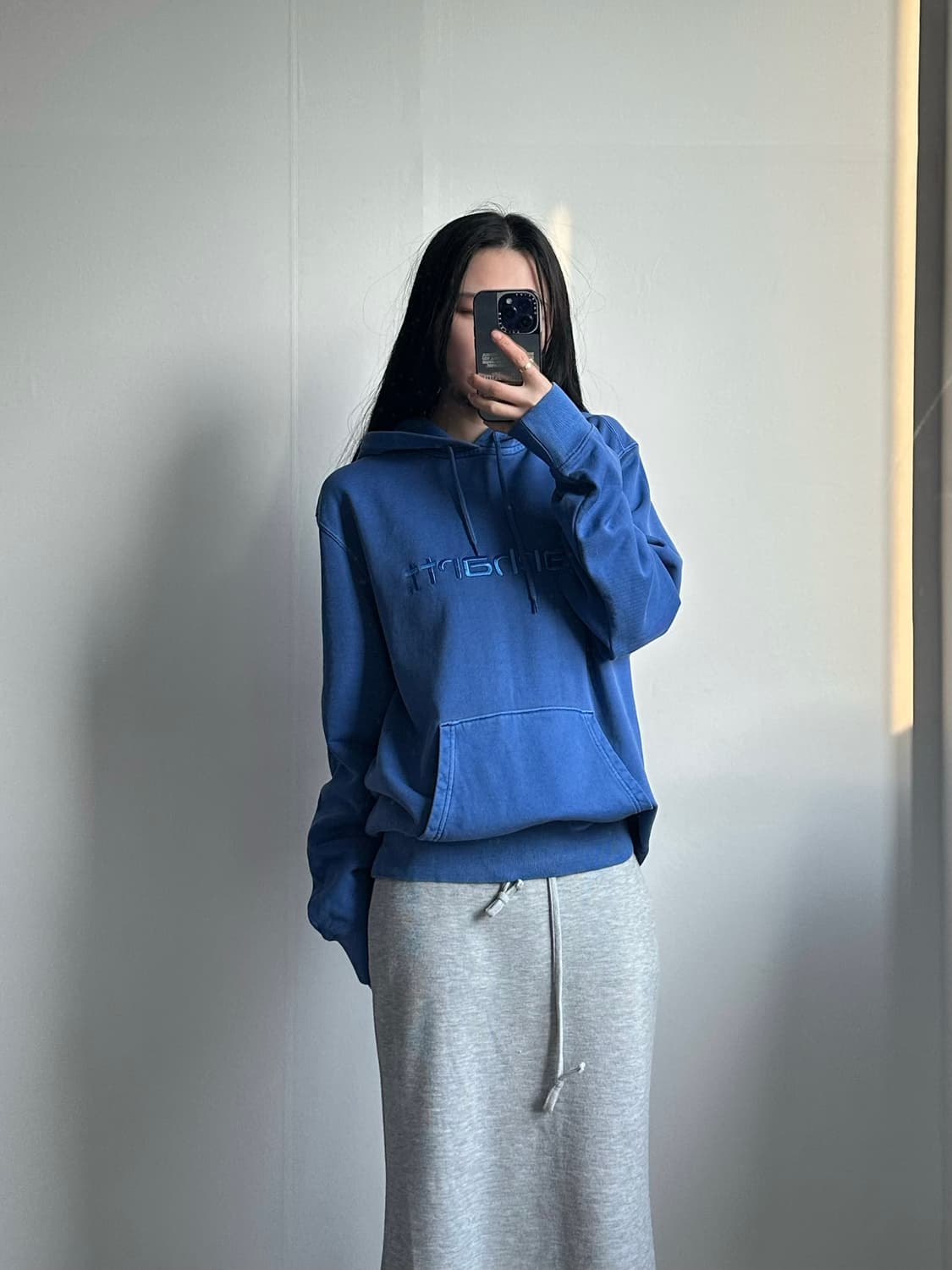 칼하트 wip 스펠아웃 블루 후드티 상품이미지1