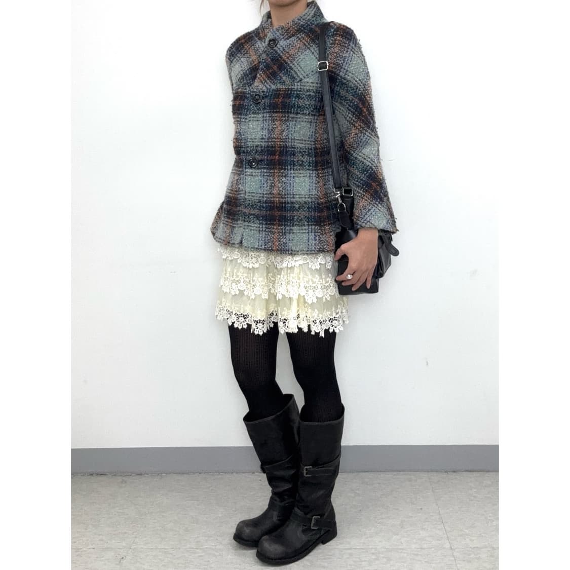 빈티지 민트 하프 울코트 자켓 상품이미지3