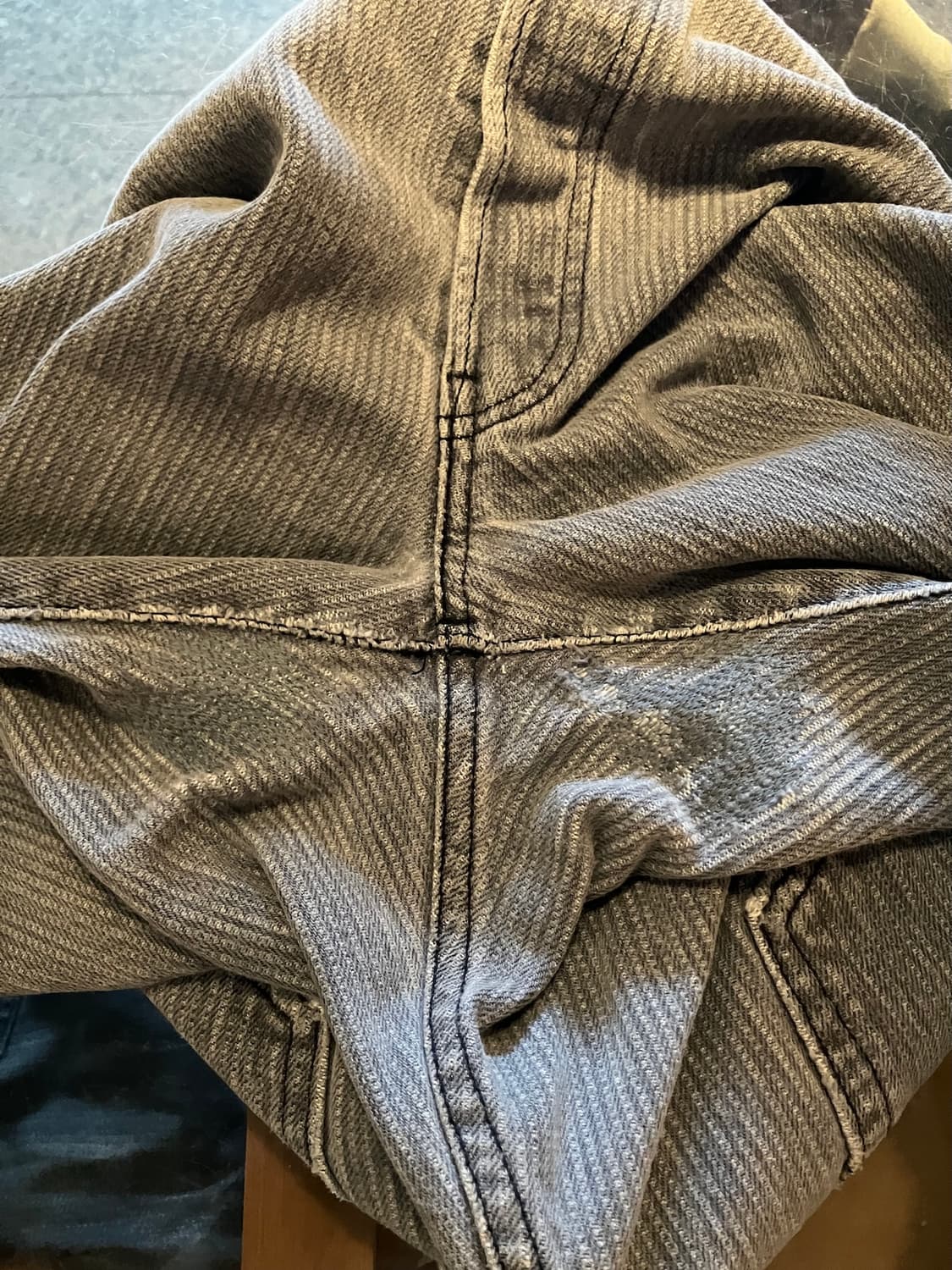 80s USA 빈티지 리바이스 501 블랙진 스트라이프 데님 팬츠 상품이미지8