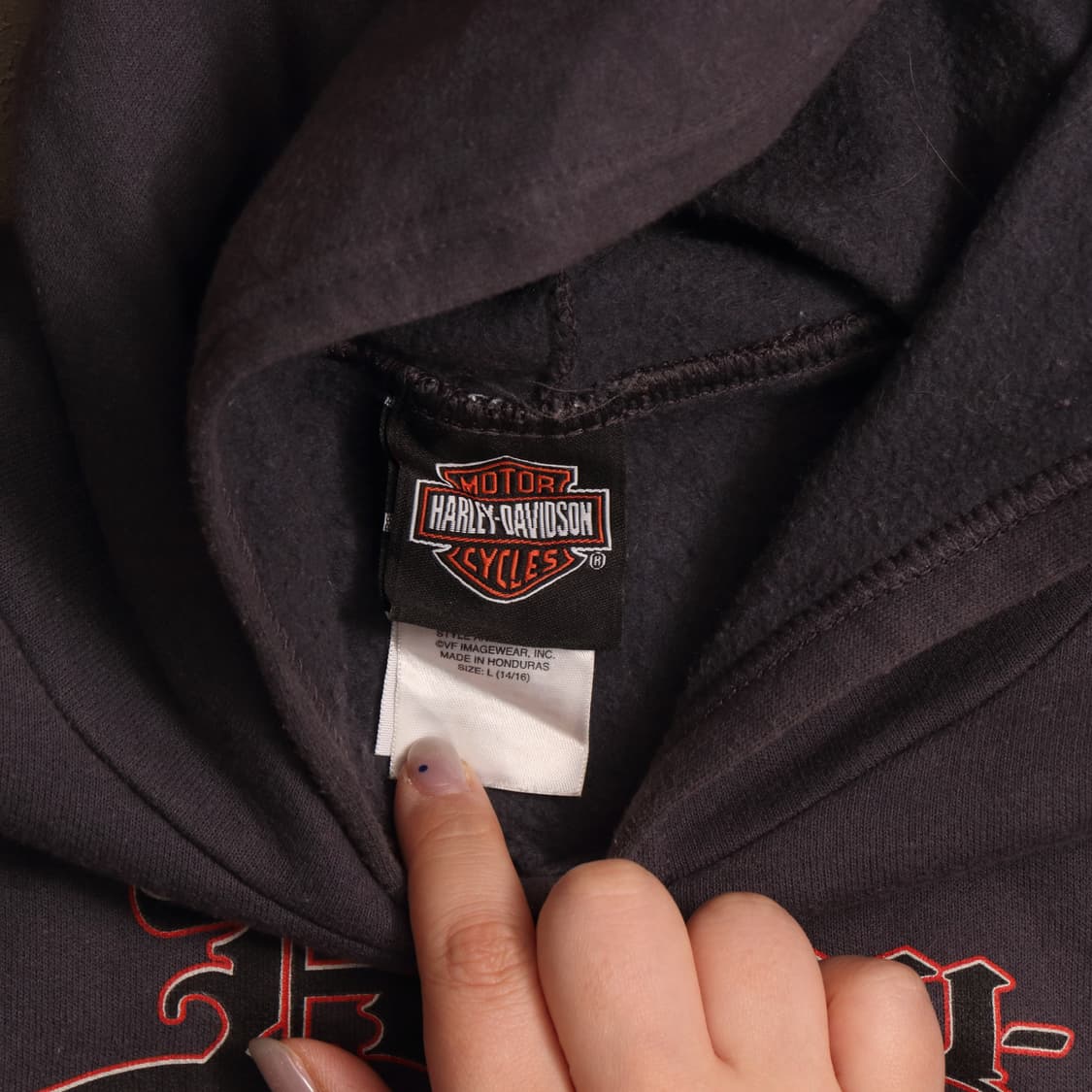 할리데이비슨 크롭 빅로고 후드티 A1384 상품이미지3