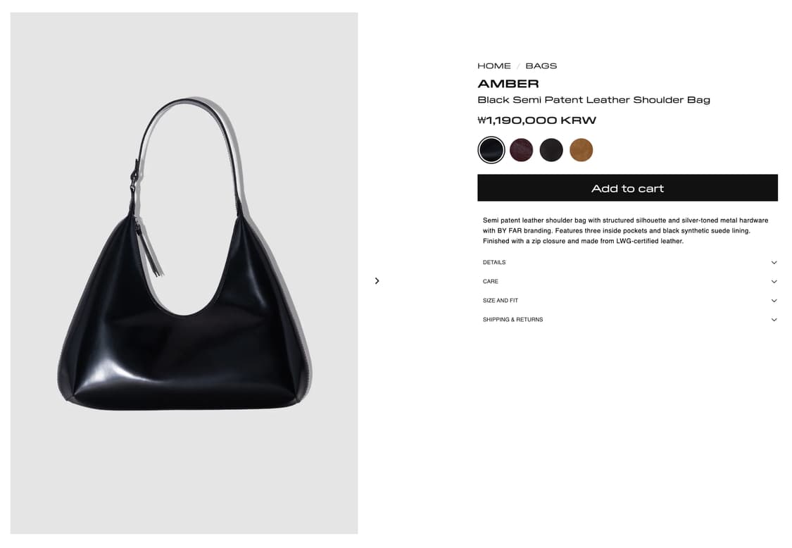  BY FAR 바이파 AMBER  Leather Shoulder Bag 상품이미지4