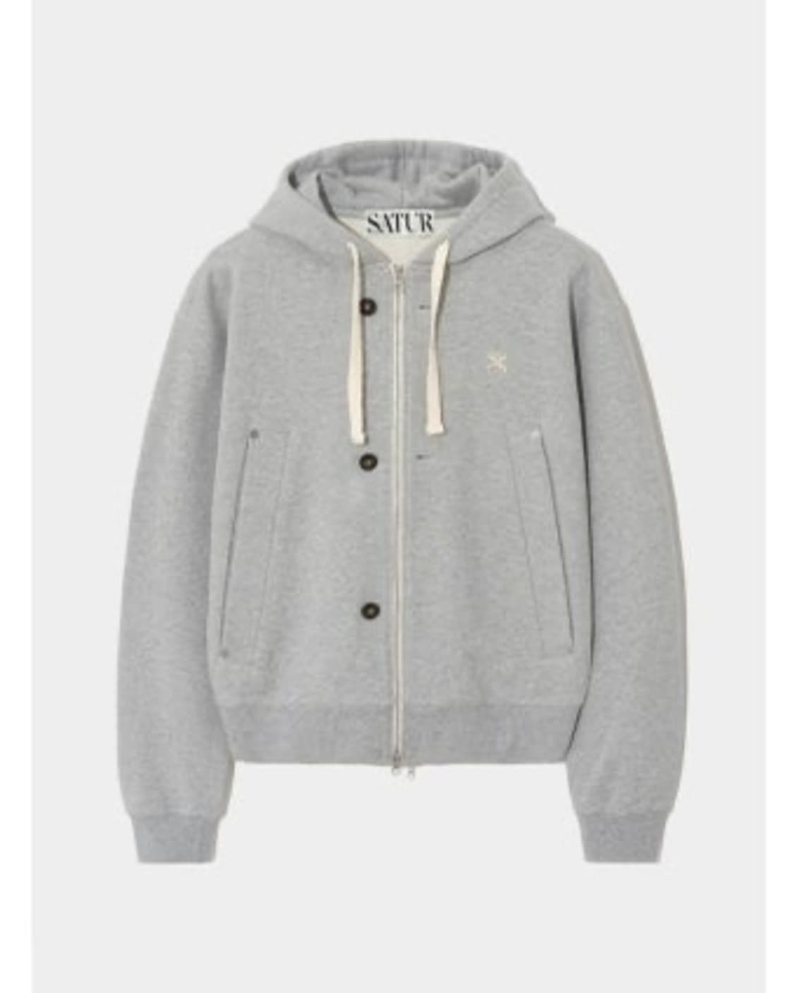 세터 후드집업 멜란지 그레이 상품이미지1