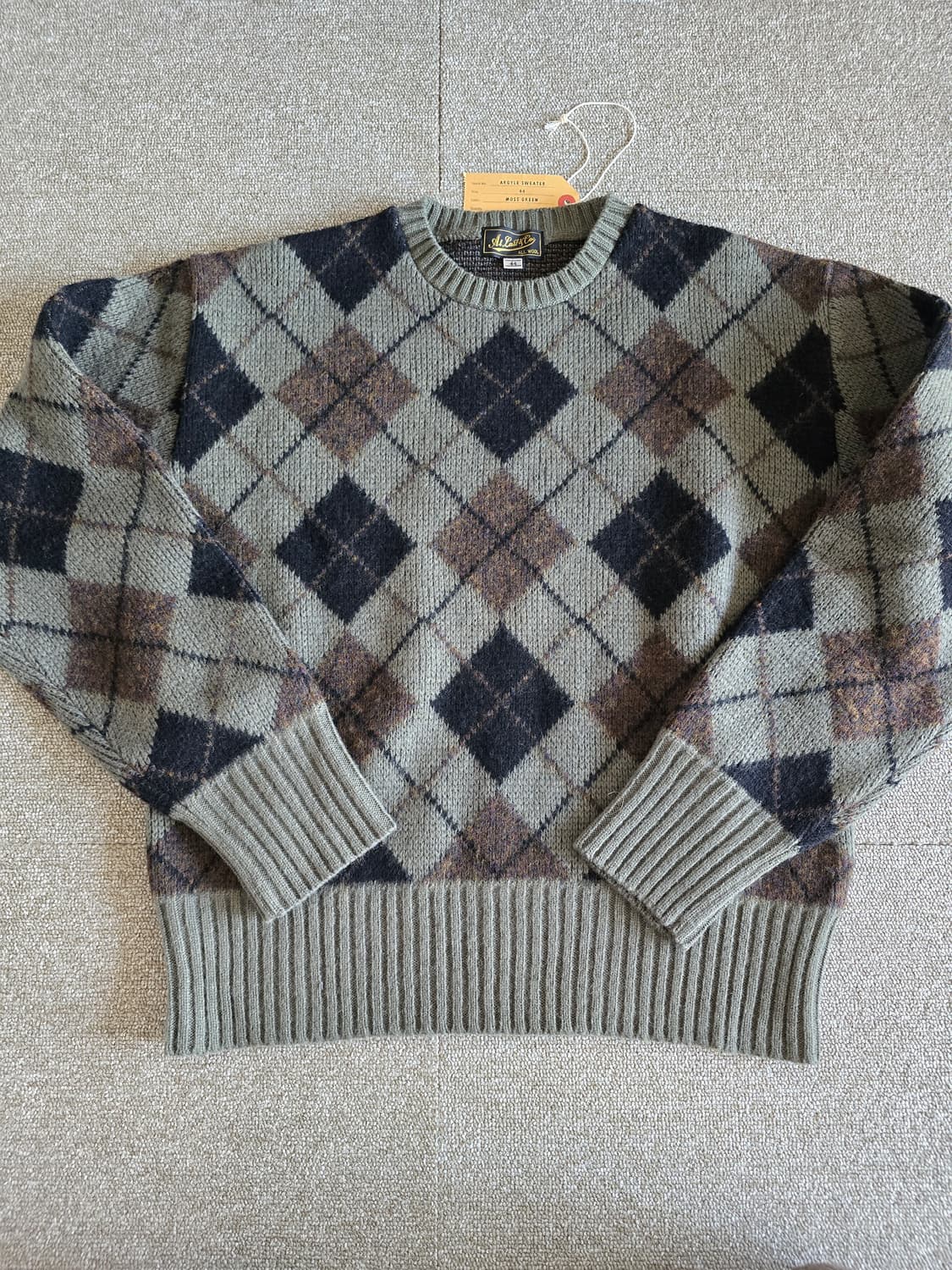 부처프로덕츠 아가일니트 신상 44 ATLAST 타임원클로딩 엣라코 새제품 상품이미지1