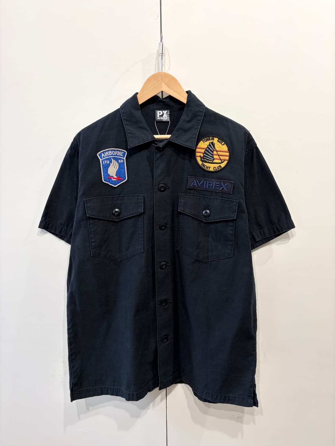 아비렉스 패치 코튼 워크 반팔 셔츠 상품이미지1