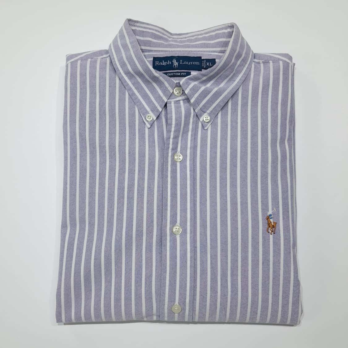 CL947 XL 폴로 커스텀핏 라벤더 스트라이프 옥스포드 셔츠 상품이미지7