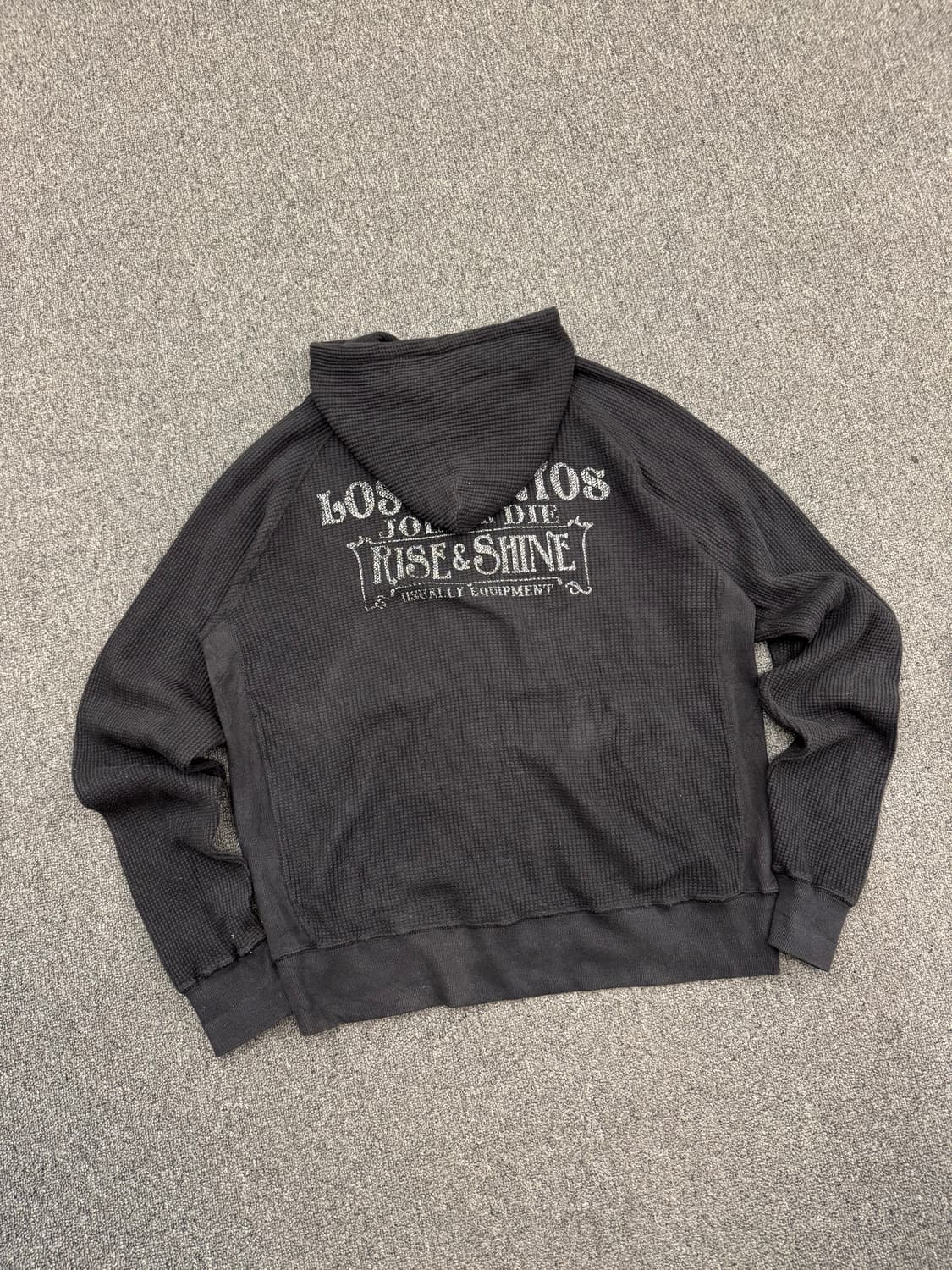 XL)Eyedy 빈티지 프린팅 와플 후드집업 상품이미지4