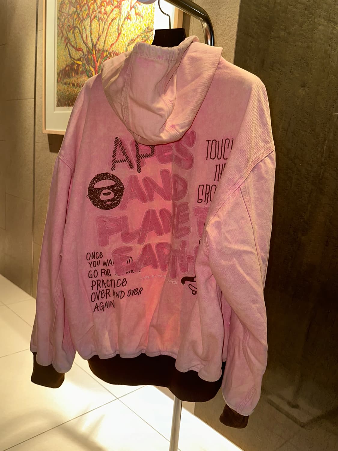 AAPE ZIP UP HOODIE JACKET 베이프 후디 자켓 핑크 상품이미지4