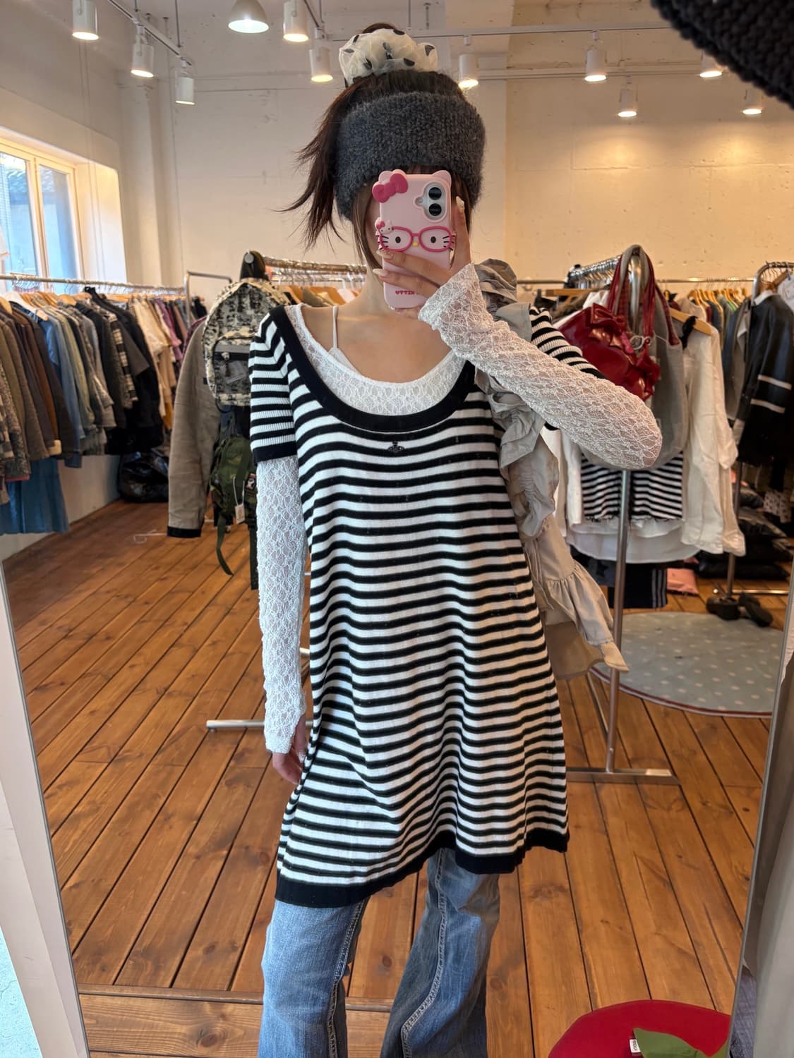 비비안웨스트우드 단가라 반팔 원피스(레드라벨) 상품이미지4