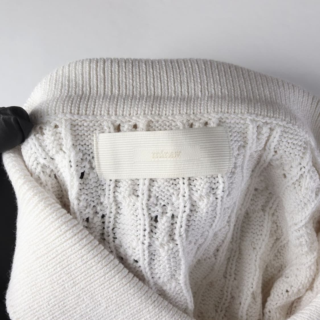 미나브 아이보리 케이블 반팔 카라 니트 M 상품이미지5