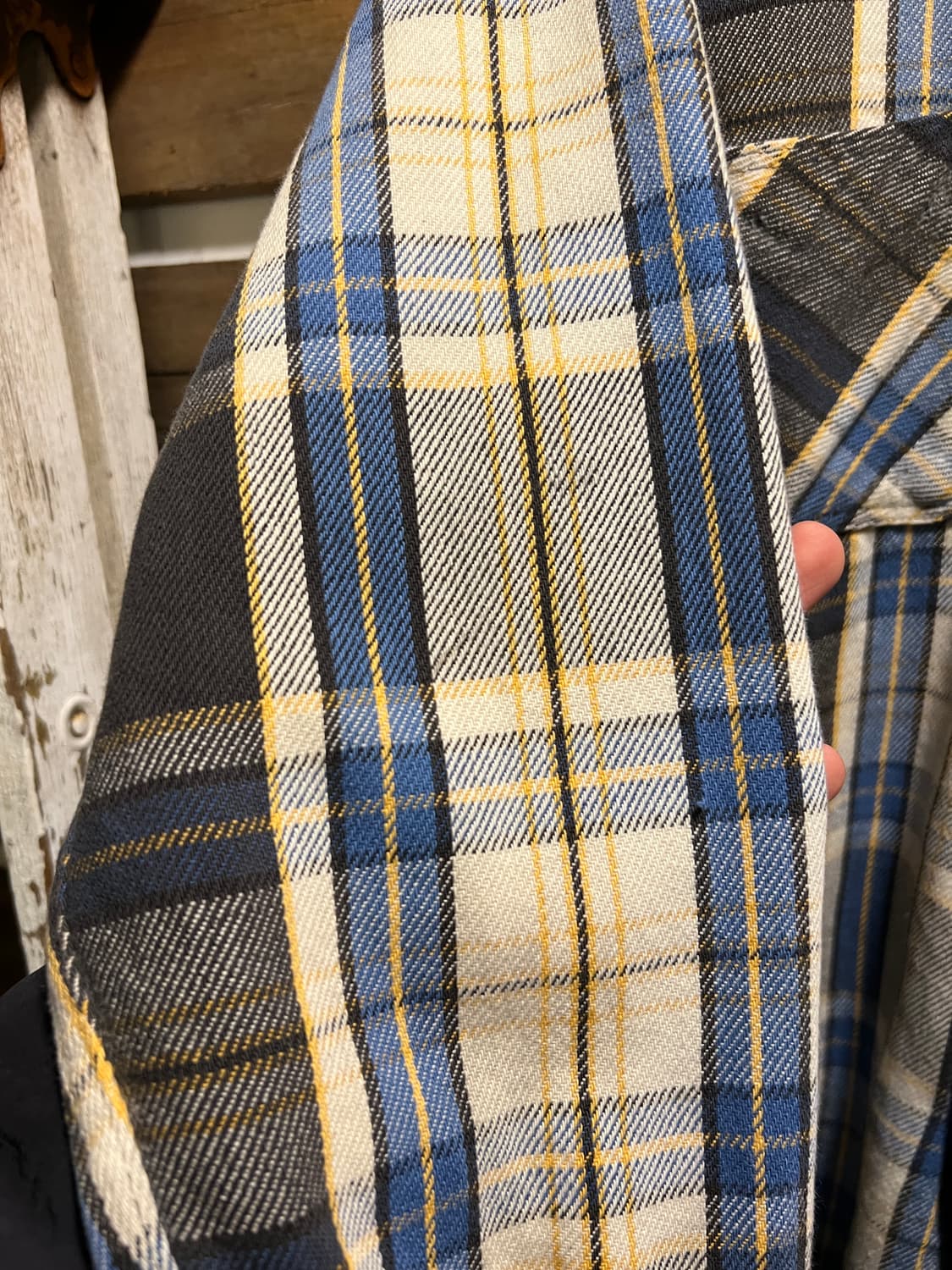 [M]80's JC Penney BIG MAC 블루 타탄체크 플란넬 셔츠 상품이미지5