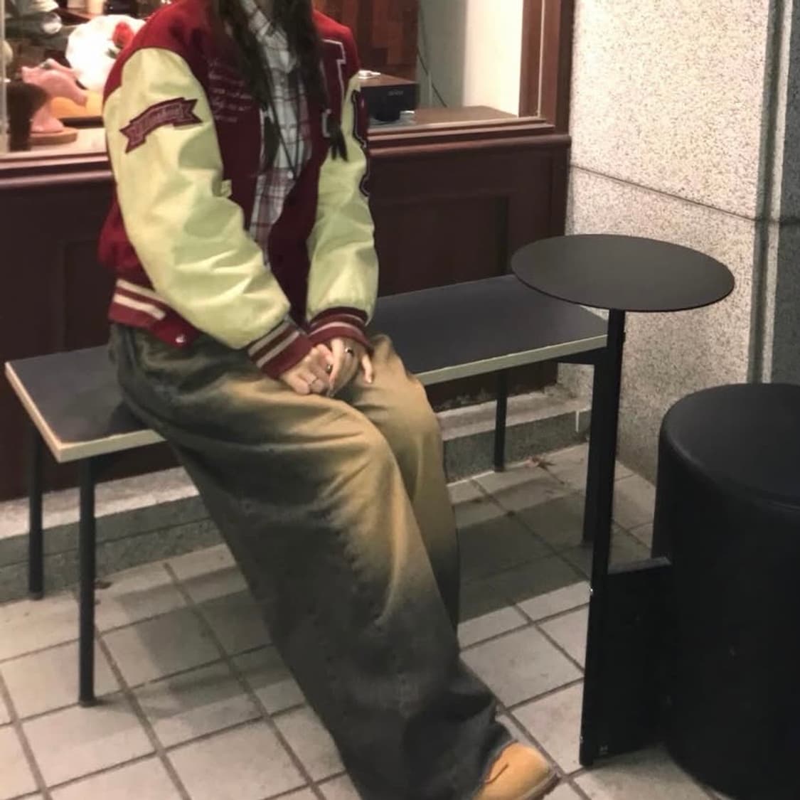 빈티지 버건디 패치 바시티 자켓 S 상품이미지2