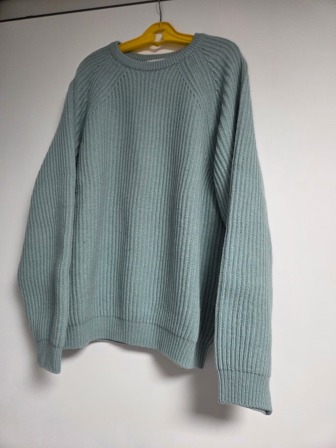 [L] 월스와일무브먼트 야크 블랜디드 리브드 스웨터 아쿠아 상품이미지1