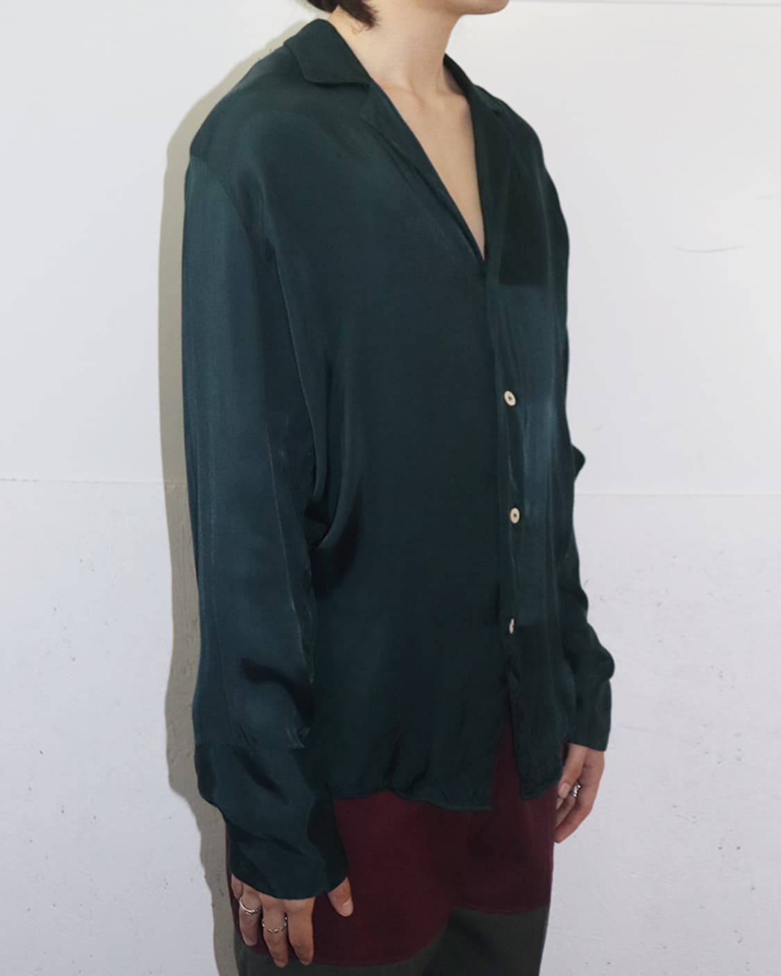 BED j.w. FORD 17AW 레이온 셔츠 딥그린 상품이미지2