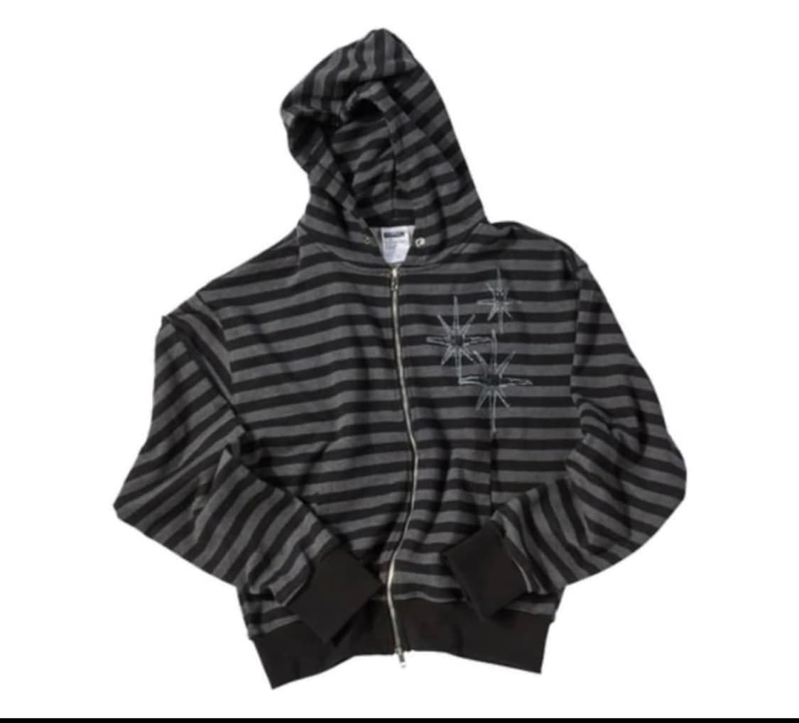 언타이틀 스트라이트 후드집업 블랙L(새상품) 상품이미지1