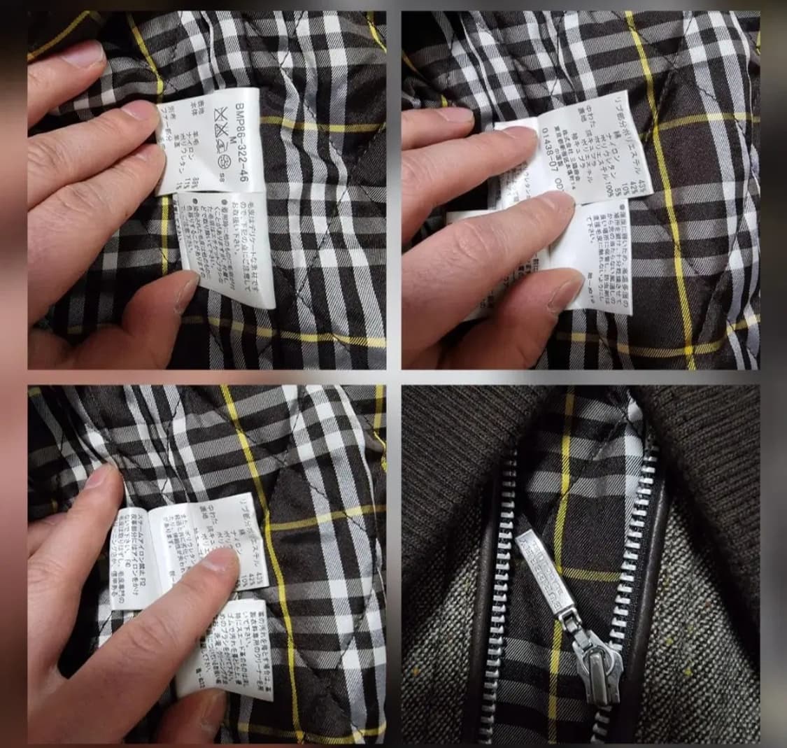 (M) 버버리헤링본자켓 버버리블랙라벨 버버리가죽자켓 상품이미지8