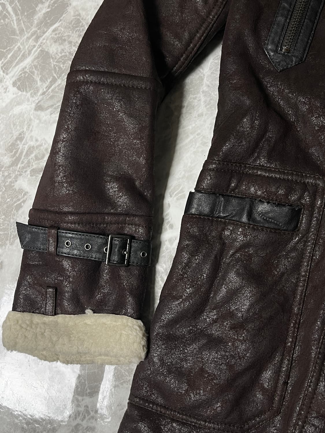 Fur leather coat 상품이미지3