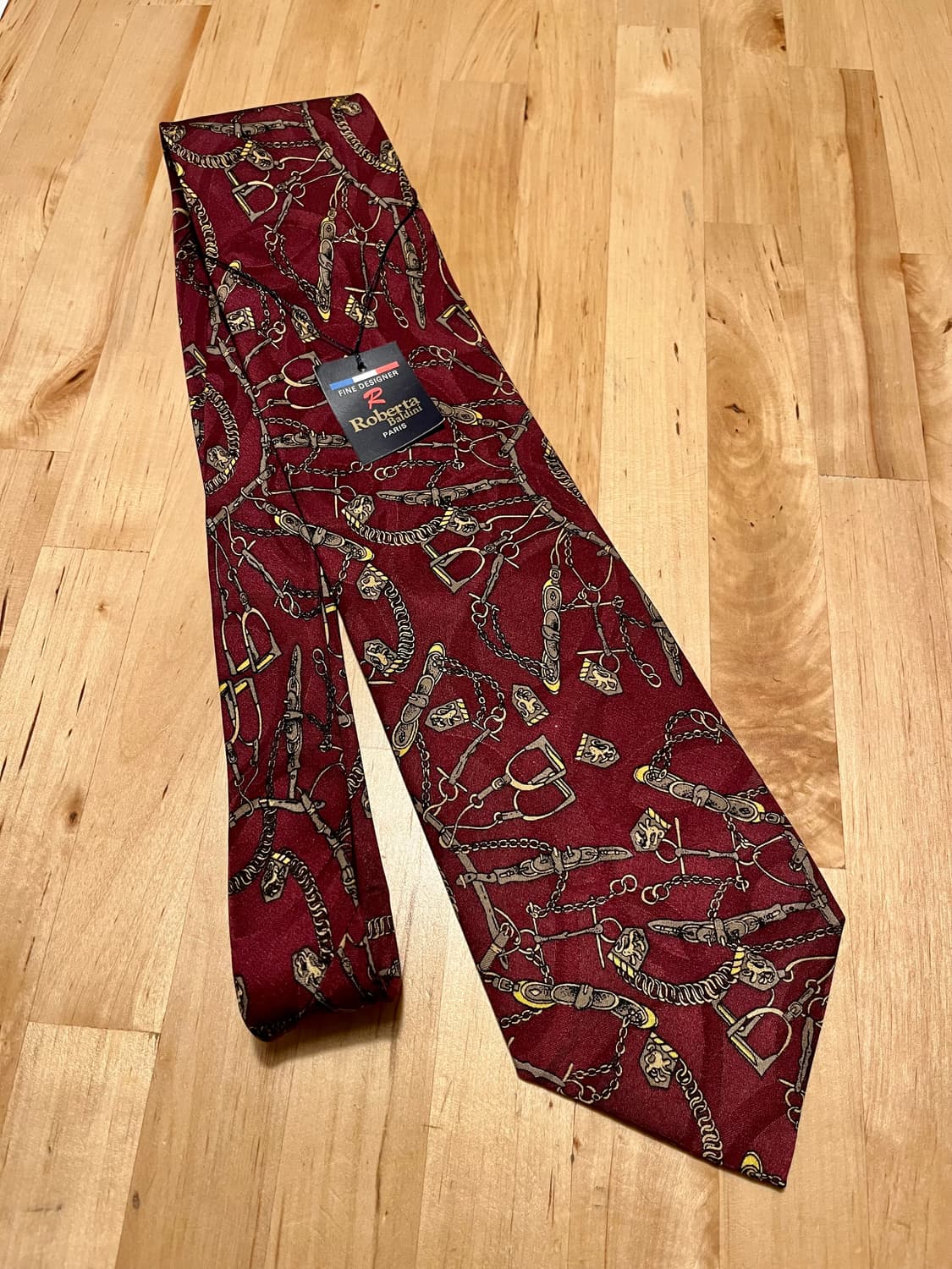 [새상품급] 로베르타 발디니 파리 - 클래식 100% 실크 넥타이 (와인 상품이미지2
