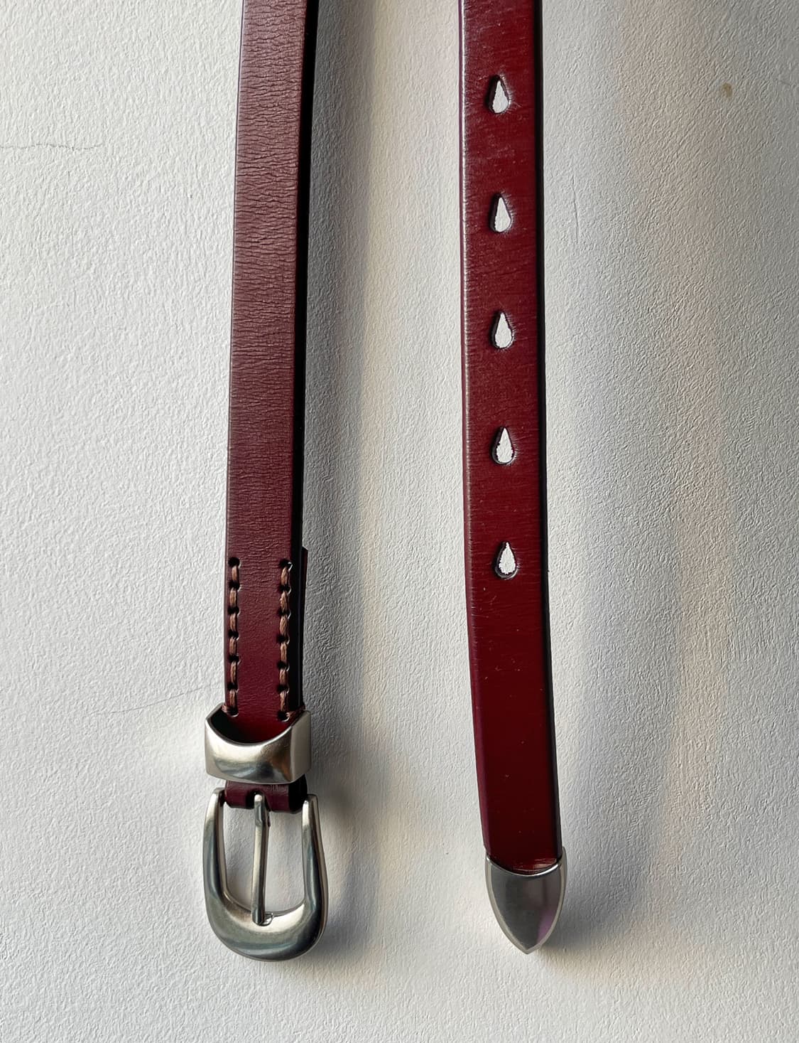2cm 소가죽 빈티지 실버팁 벨트 (2color) 상품이미지2