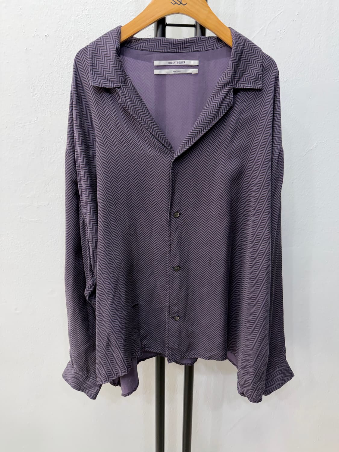 정품) 로버트 겔러 루즈핏 헤링본 셔츠 46 상품이미지1