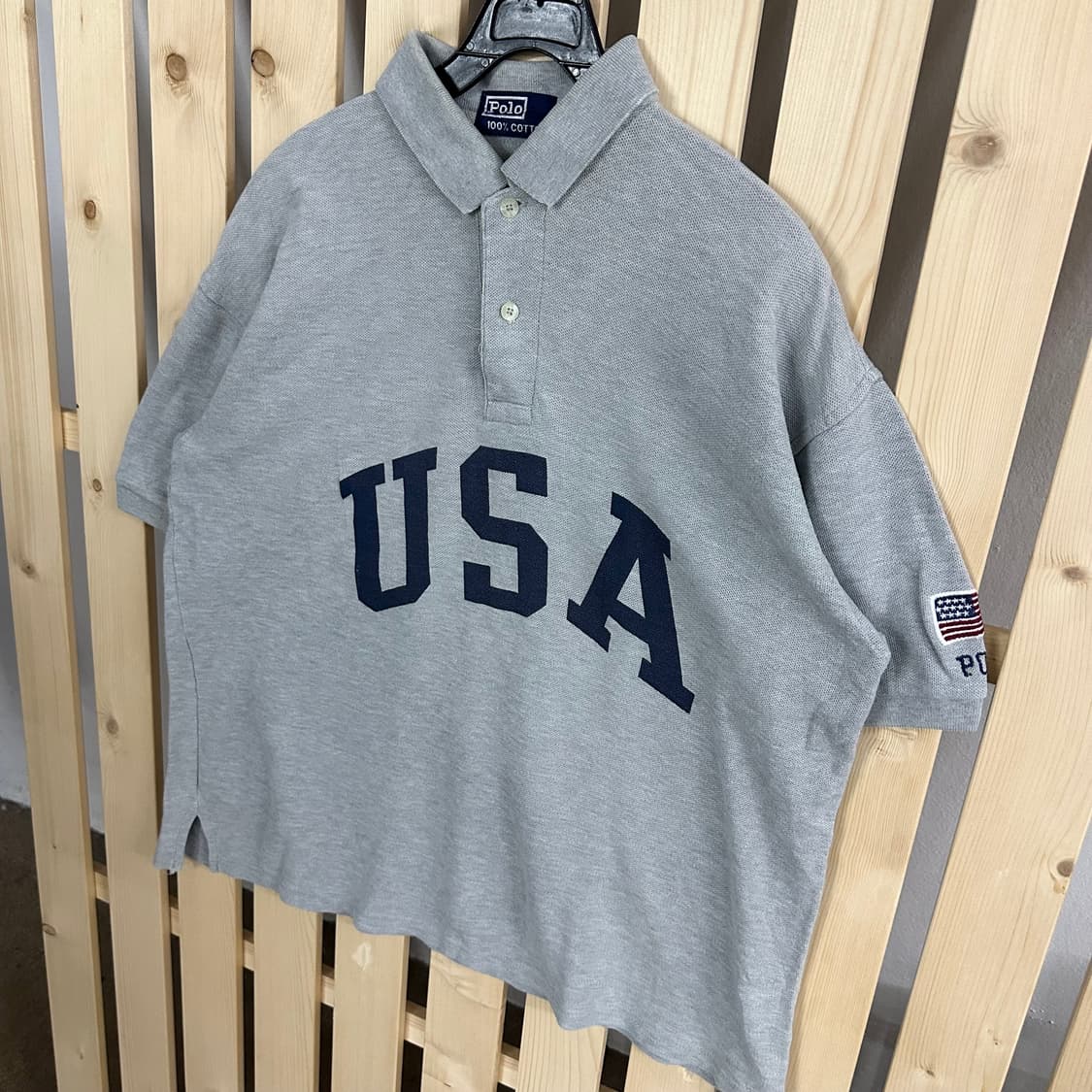 (L) 폴로 랄프로렌 그레이 USA 반팔 카라티 상품이미지2