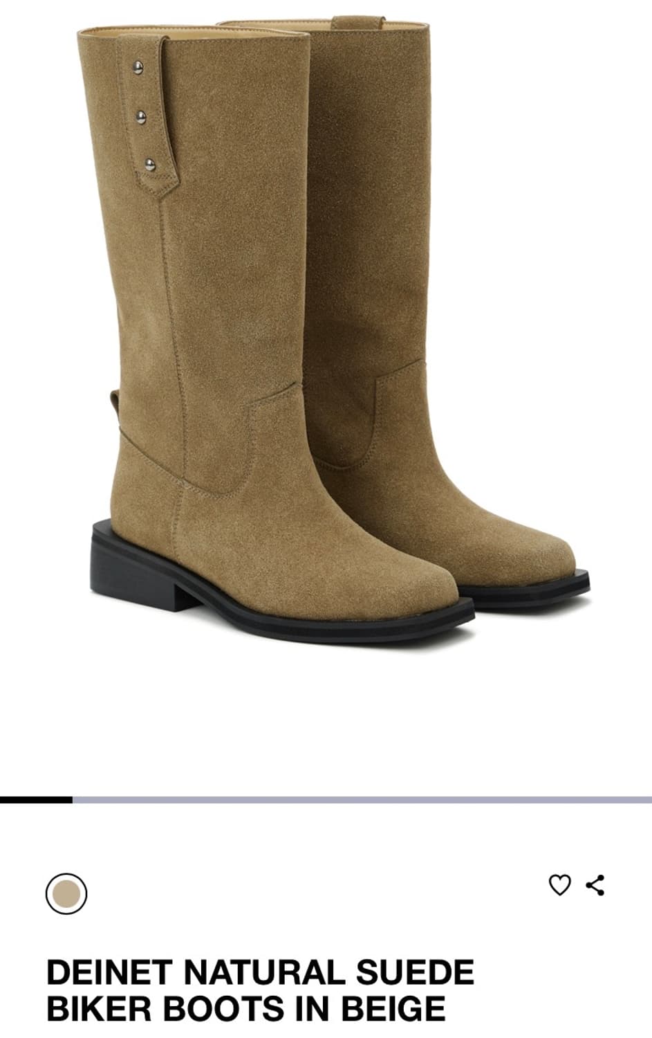 DEINET NATURAL SUEDE BIKER BOOTS 베이지 250 상품이미지1