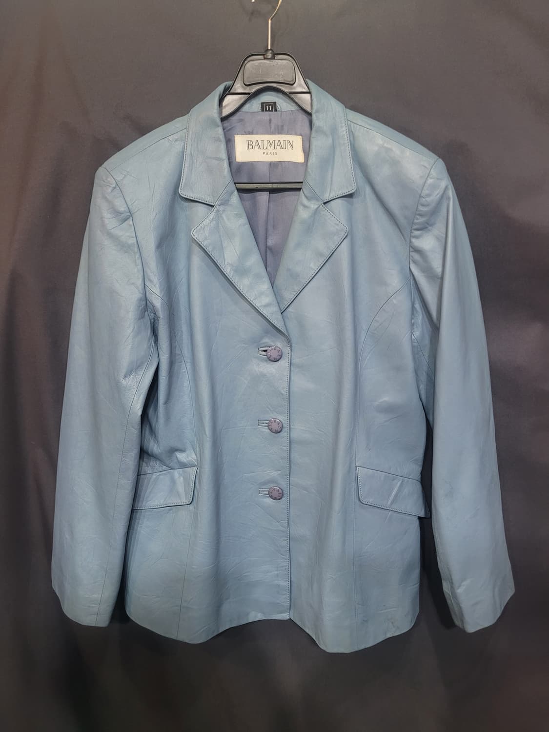 BALMAIN 발망 빈티지 레더 블레이저 상품이미지1
