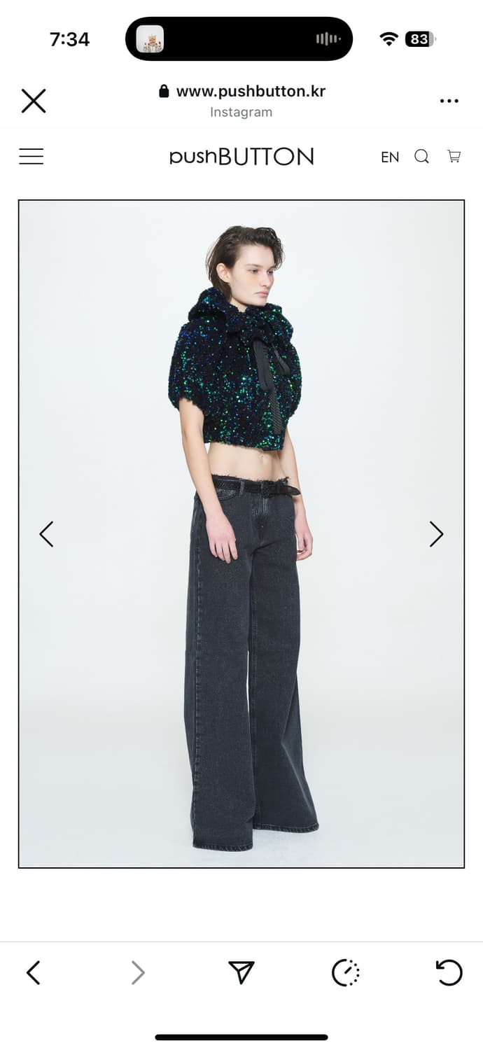 푸시버튼 플레어 와이드 데님  상품이미지2