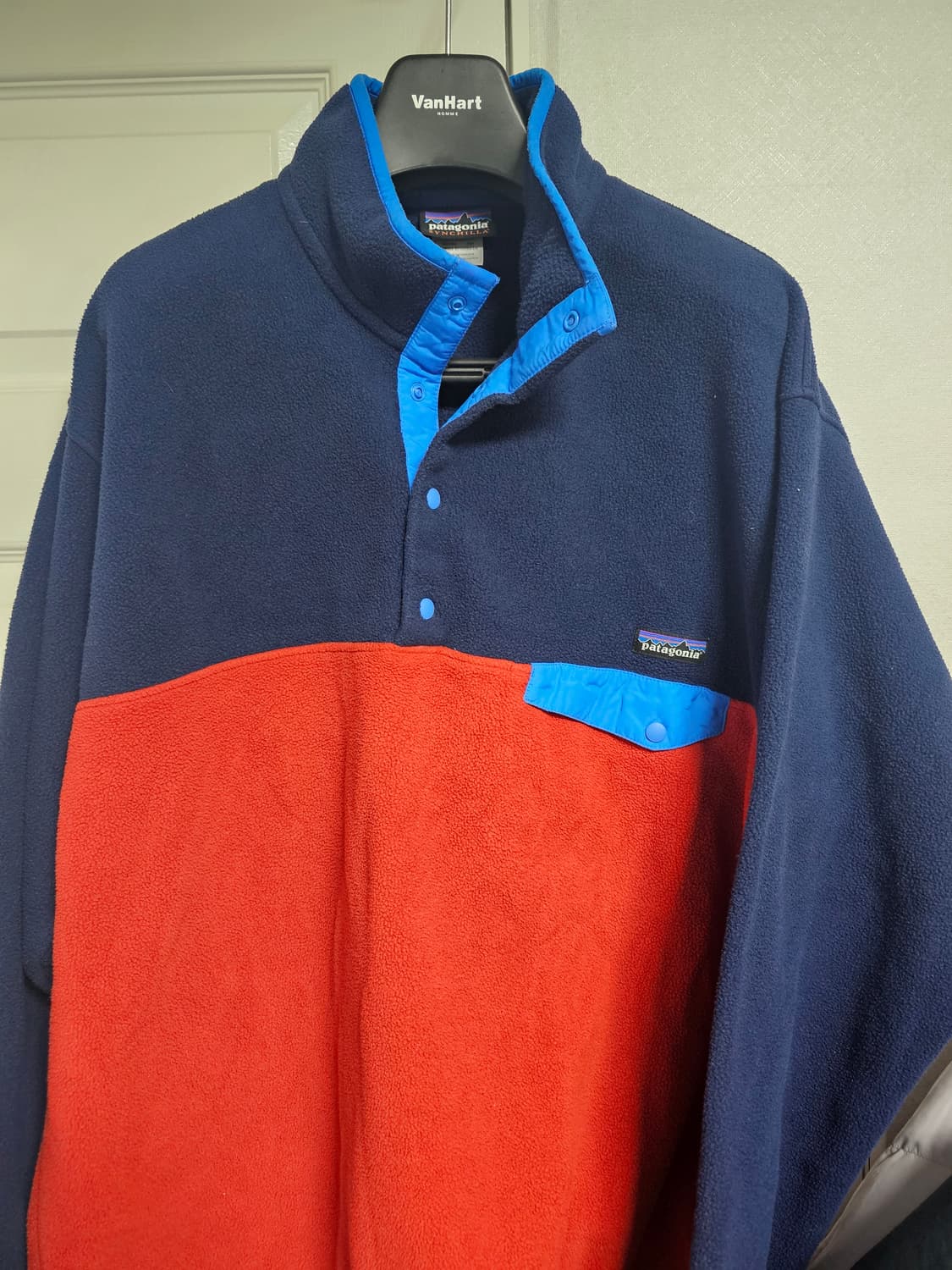 파타고니아 신칠라 XL 레드 네이비 컬러블록 상품이미지1
