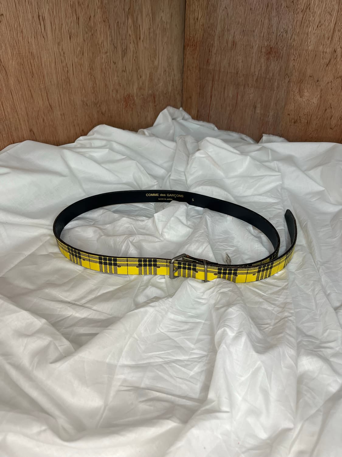 꼼데가르송 옐로 타탄 레더 벨트 상품이미지2