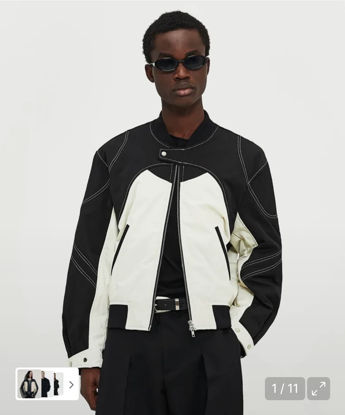 48) 엘무드 볼링 보머 자켓 블랙 상품이미지1