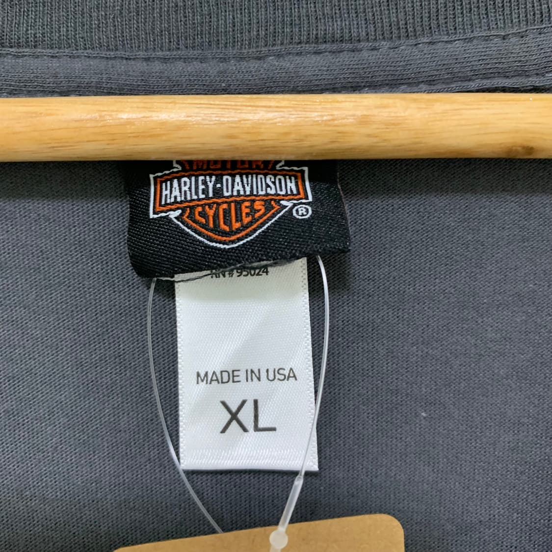할리데이비슨 빈티지 브이넥 차콜 반팔 티셔츠 XL 상품이미지5