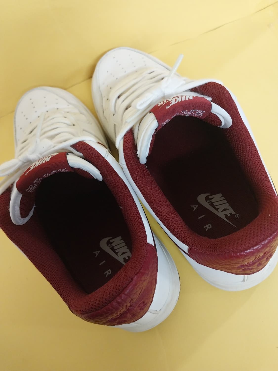 남성 나이키 에어포스1 07 레더 팀 레드 운동화 (255) 상품이미지6