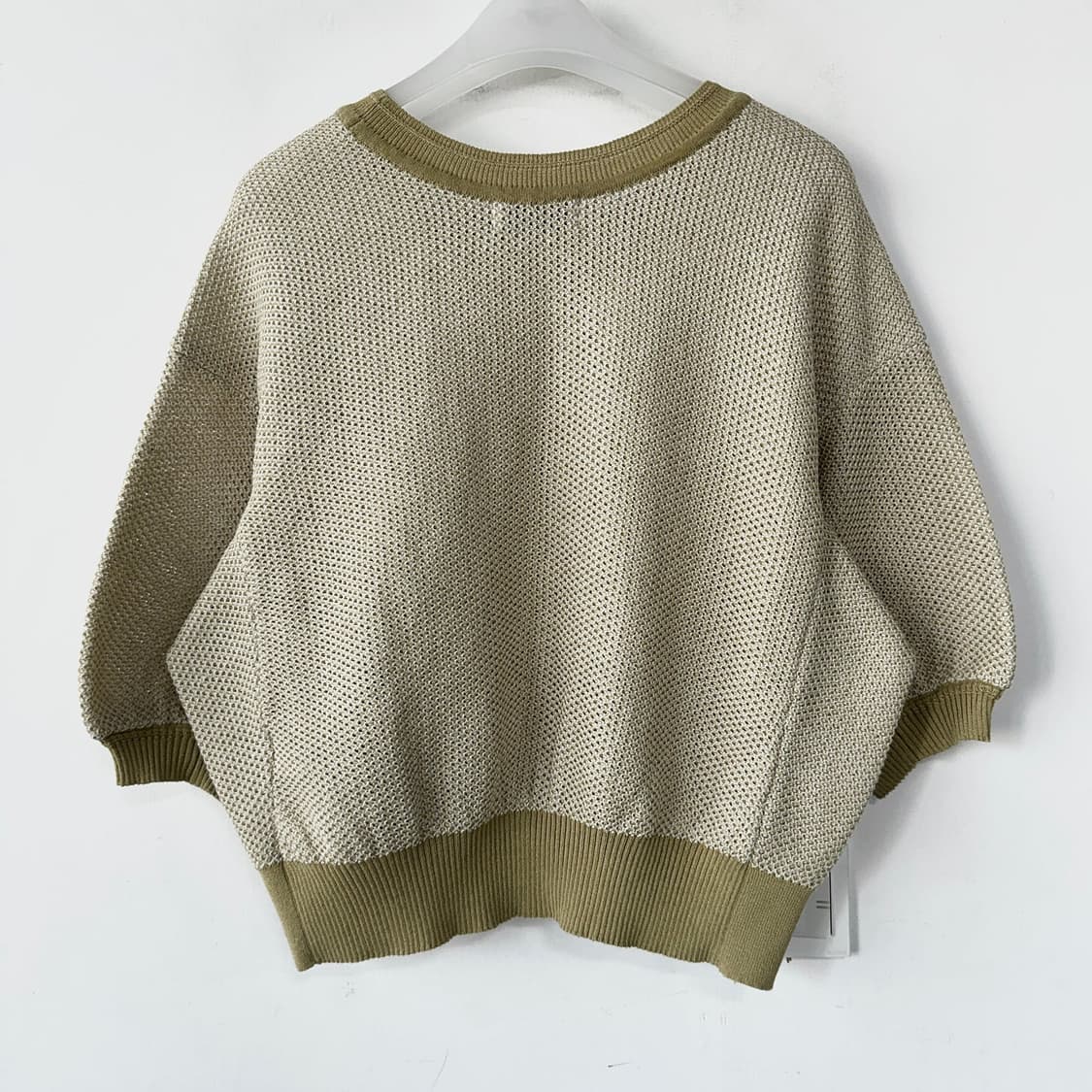 오즈세컨 24 돌먼 슬리브 크롭 니트 탑 상품이미지5