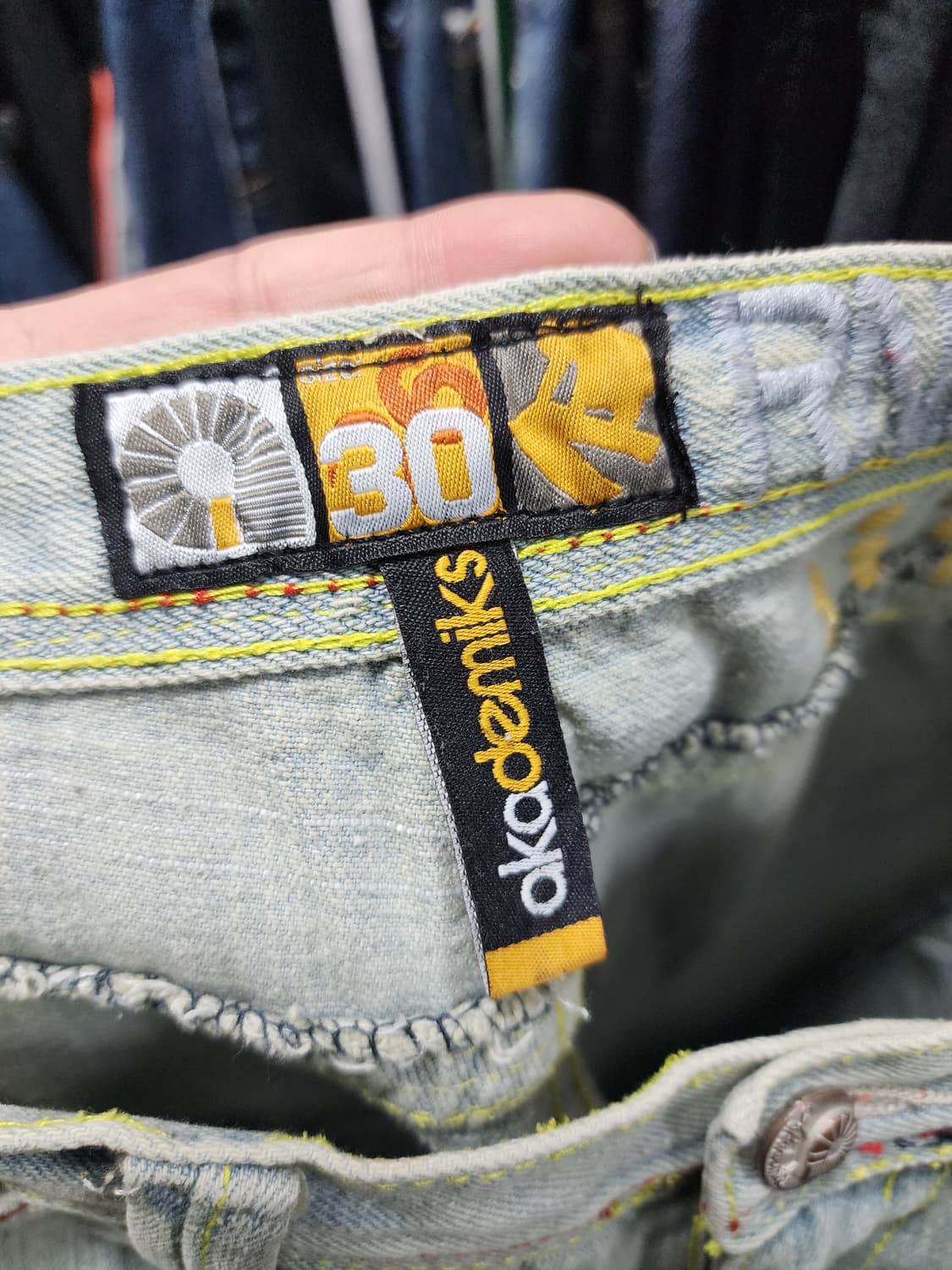 아카데믹스 포켓 자수디데일 연청바지  상품이미지10