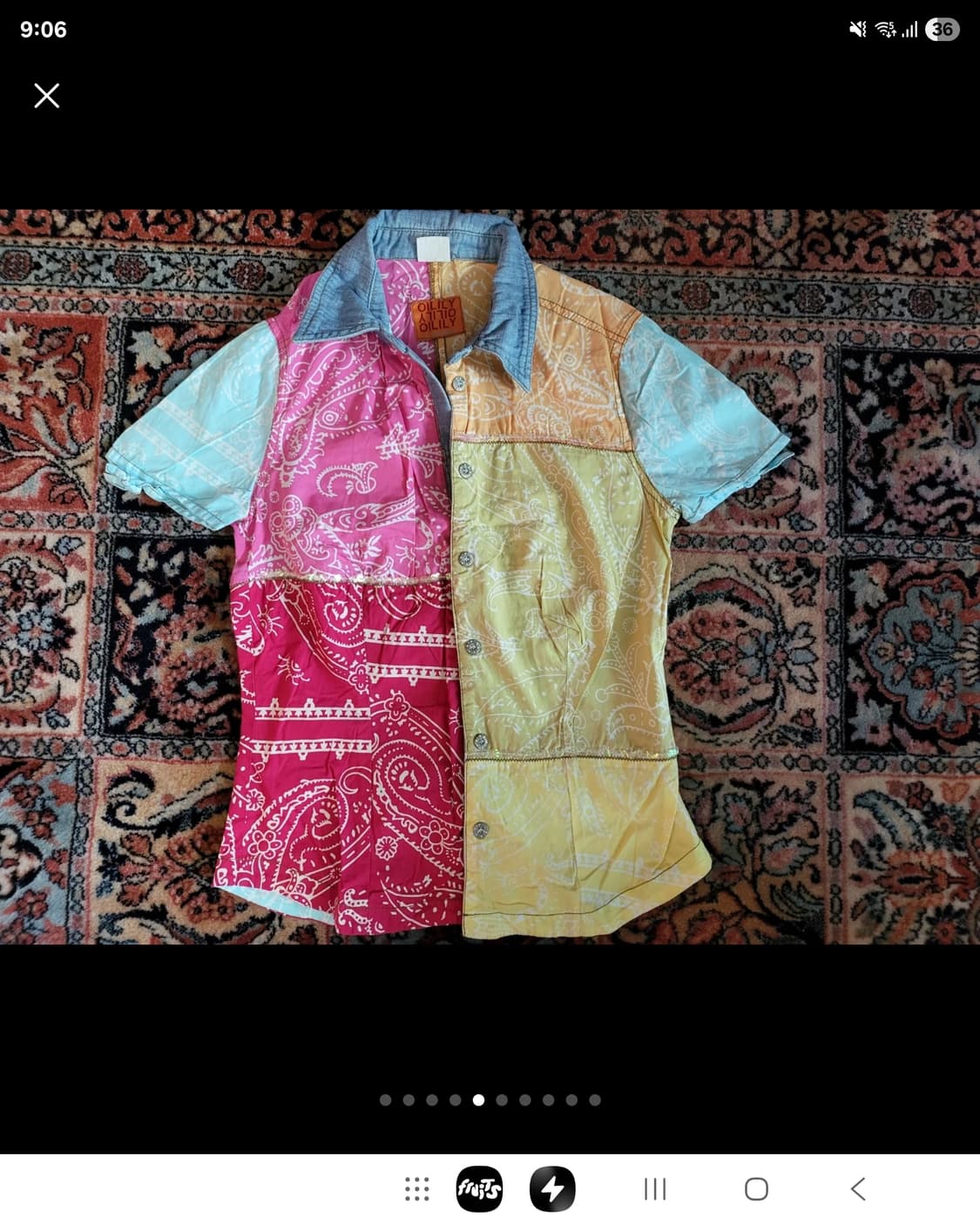 오일릴리  패치워크 스팽글 셔츠 상품이미지5