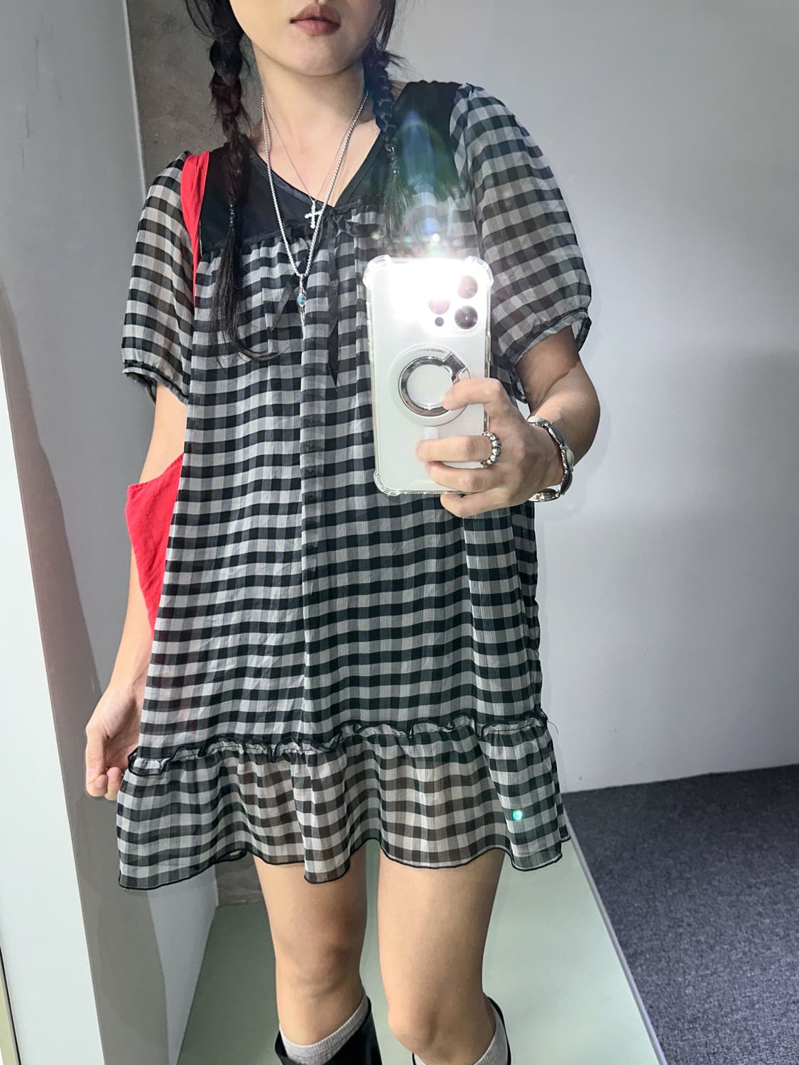 check puff dress 상품이미지2