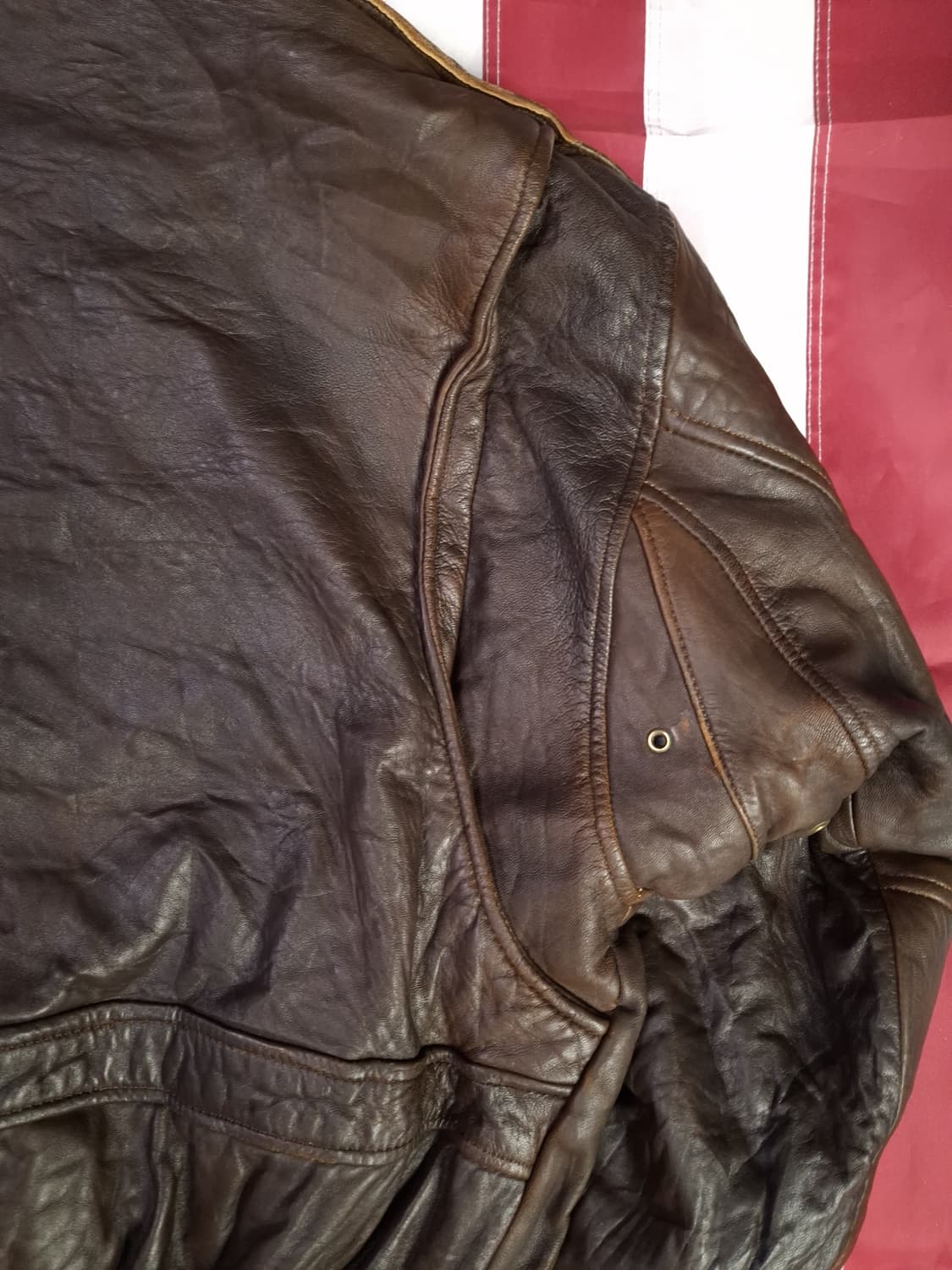 90's 국내산 일본판 빈티지 B-7 리얼레더 항공자켓 상품이미지8