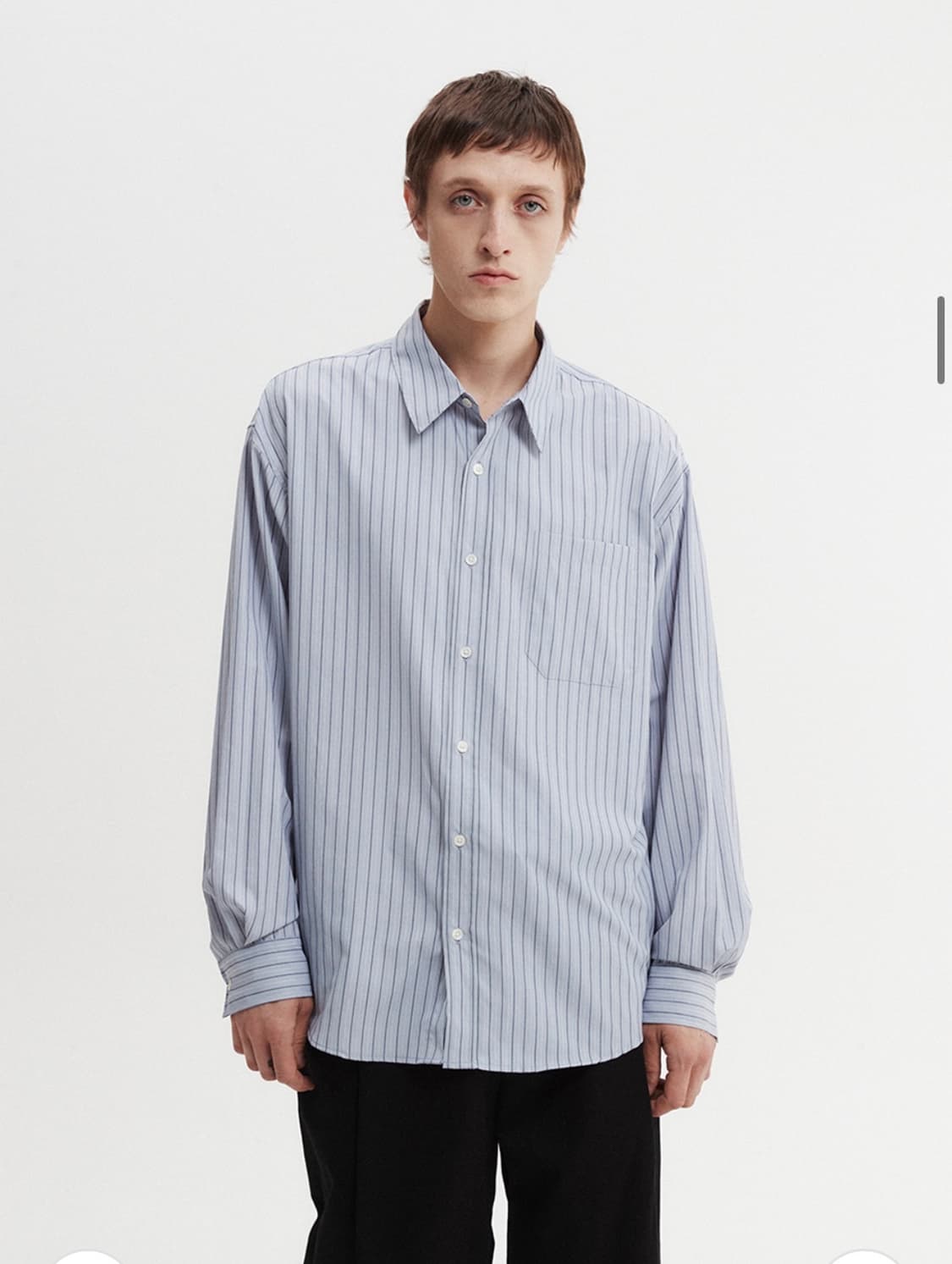 (4) 파브레가 로렌 스트라이프 셔츠 (스카이 블루) 판매 상품이미지6