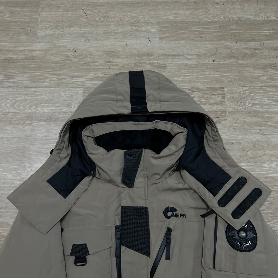 네파 익스플로러 대장급 구스다운 와펜 헤비 패딩 [베이지] XL/105 상품이미지2