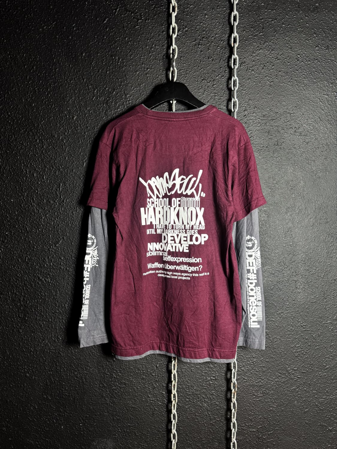 Burgundy & gray Layered lLong Sleeves    상품이미지5