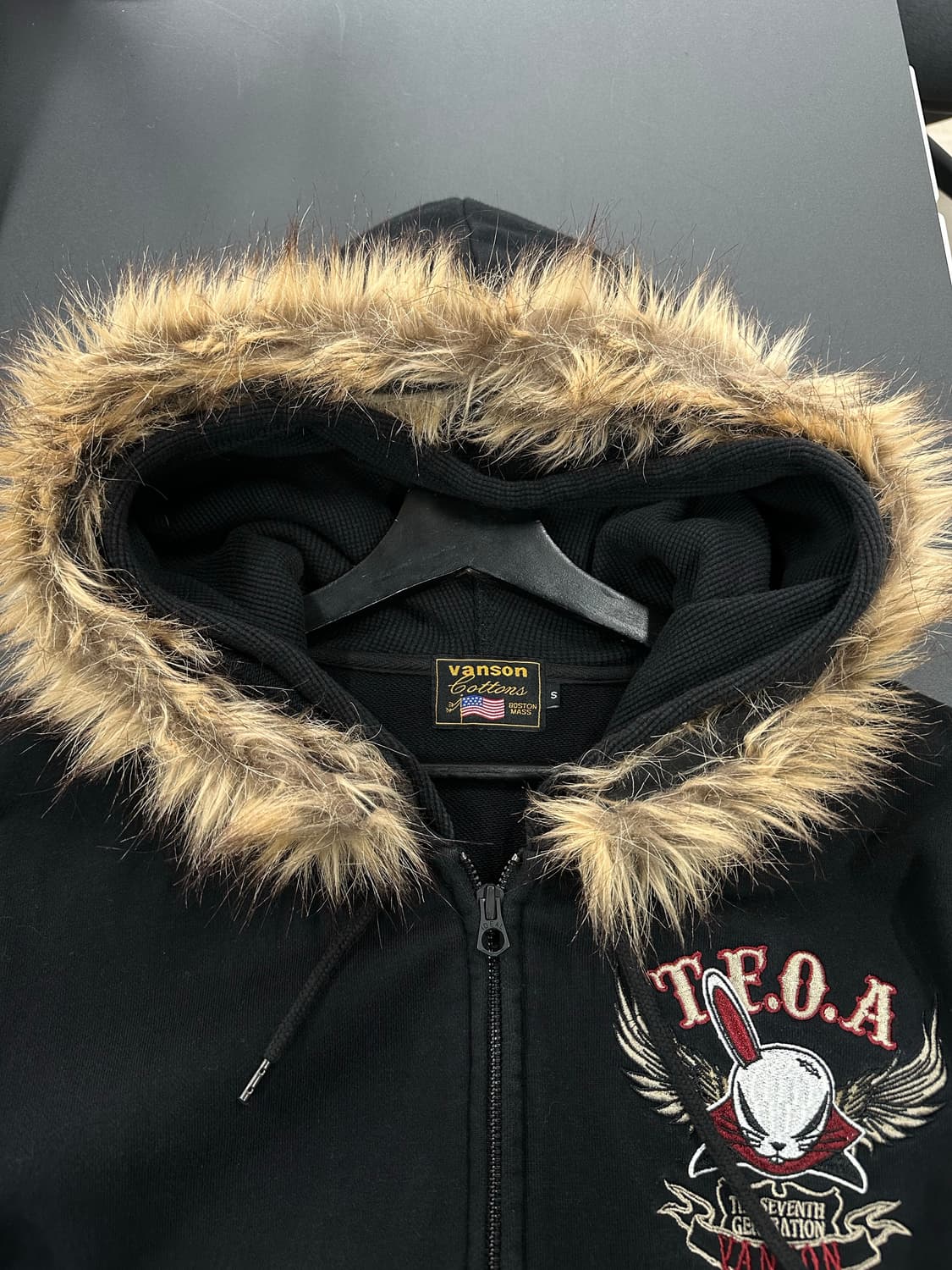 벤슨 x T.F.O.A 윙버니 넥워머 울프죠 코튼 후드자켓 상품이미지10