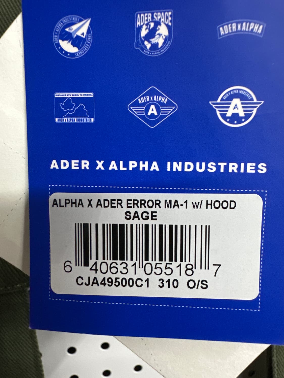 🔥알파 인더스트리 x 아더에러 MA-1 후드 베스트 세이지🔥 상품이미지7