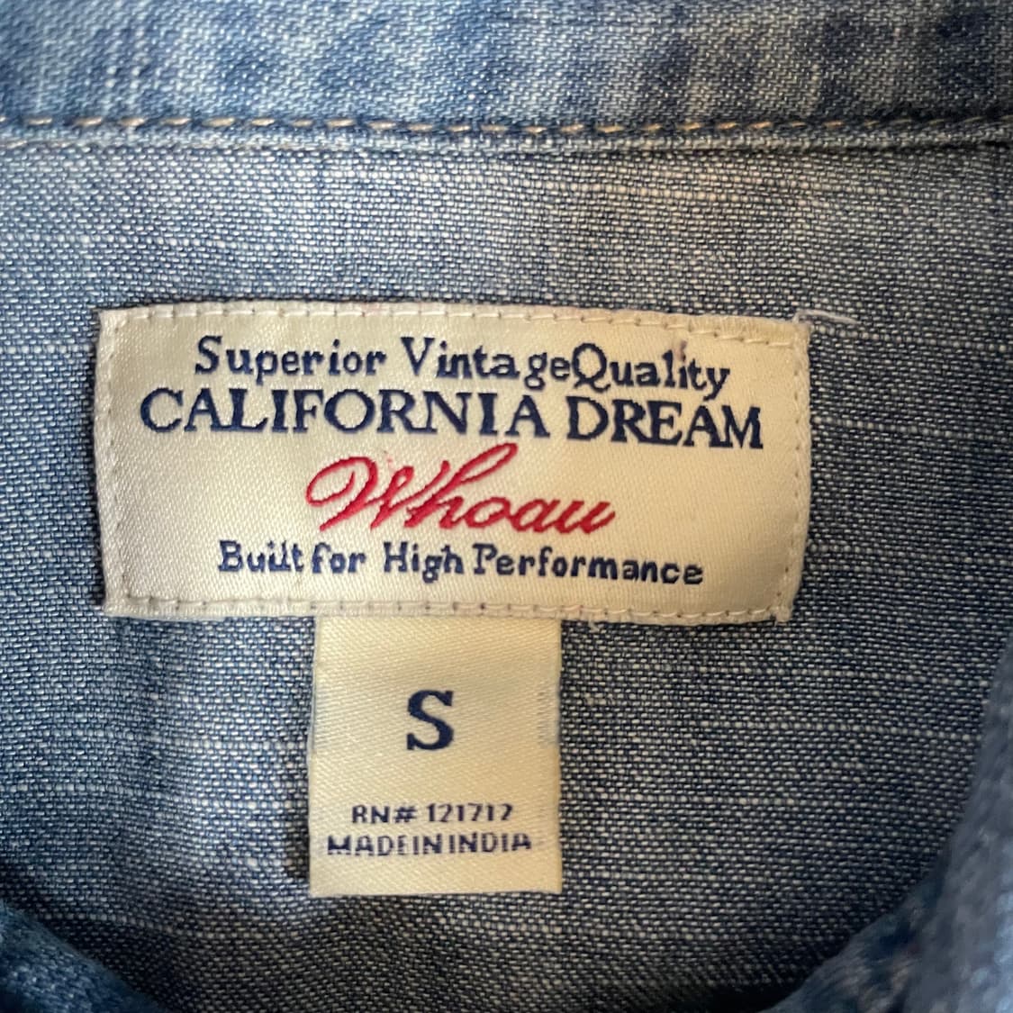 후아유 더블 포켓 웨스턴 청 데님 셔츠 S 상품이미지4