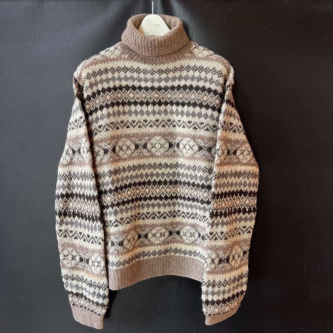 폴로 핸드니트 울 실크 린넨 터틀넥 페어아일 상품이미지1